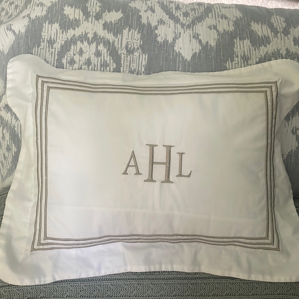 Pottery Barn AHL monogrammed pillow